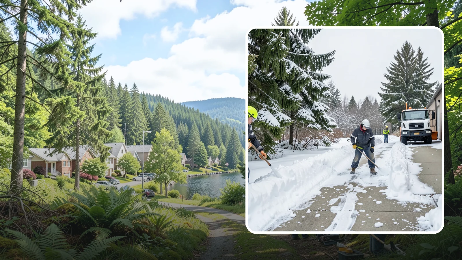Self-Storage Facility Sidewalk Clearing in Lake Forest Park, King County, WA - Access-walk clearing for Western Washington self-storage facilities, keeping office entries, keypad approaches, and unit-row...
