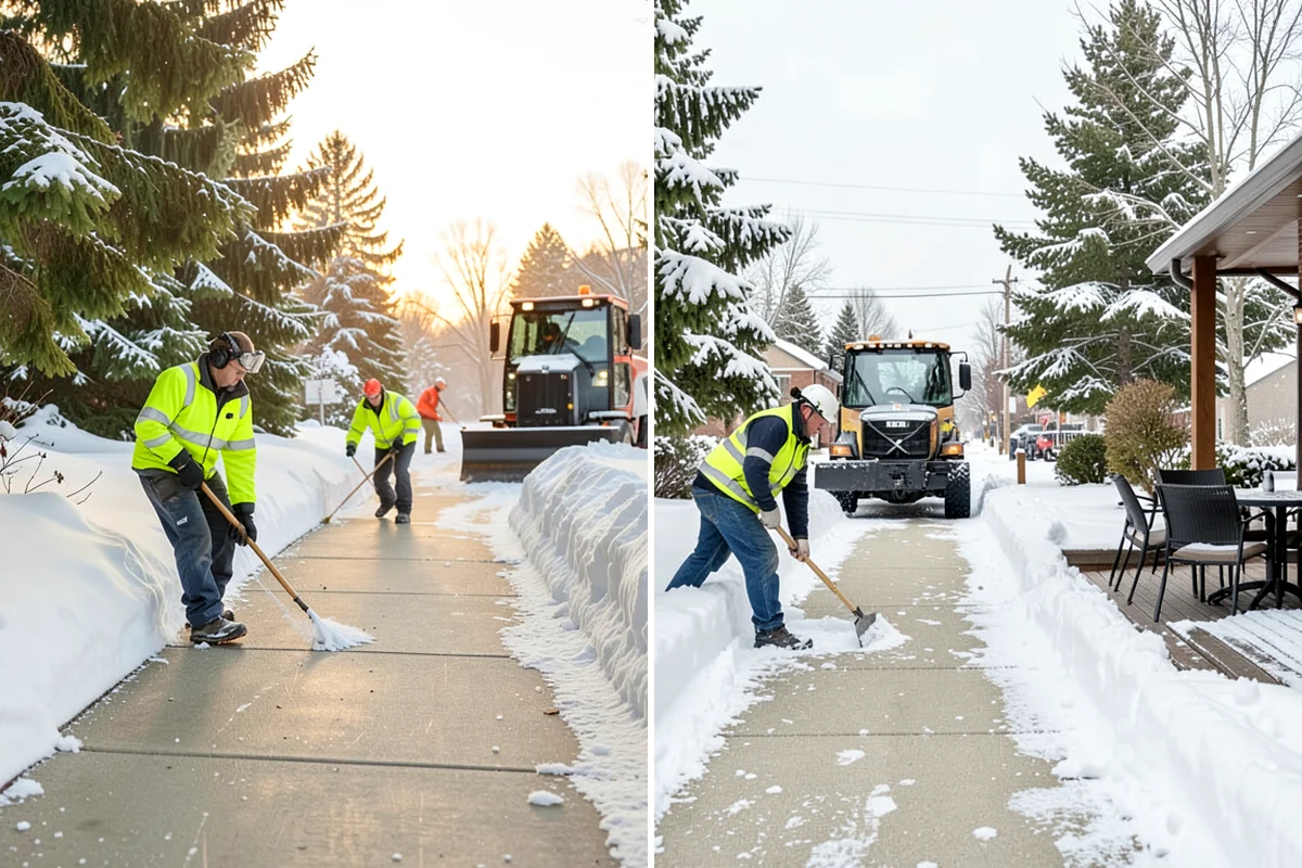 Self-Storage Facility Sidewalk Clearing in Lake Forest Park, King County, WA - Clear the office entrance and gate keypad approach first