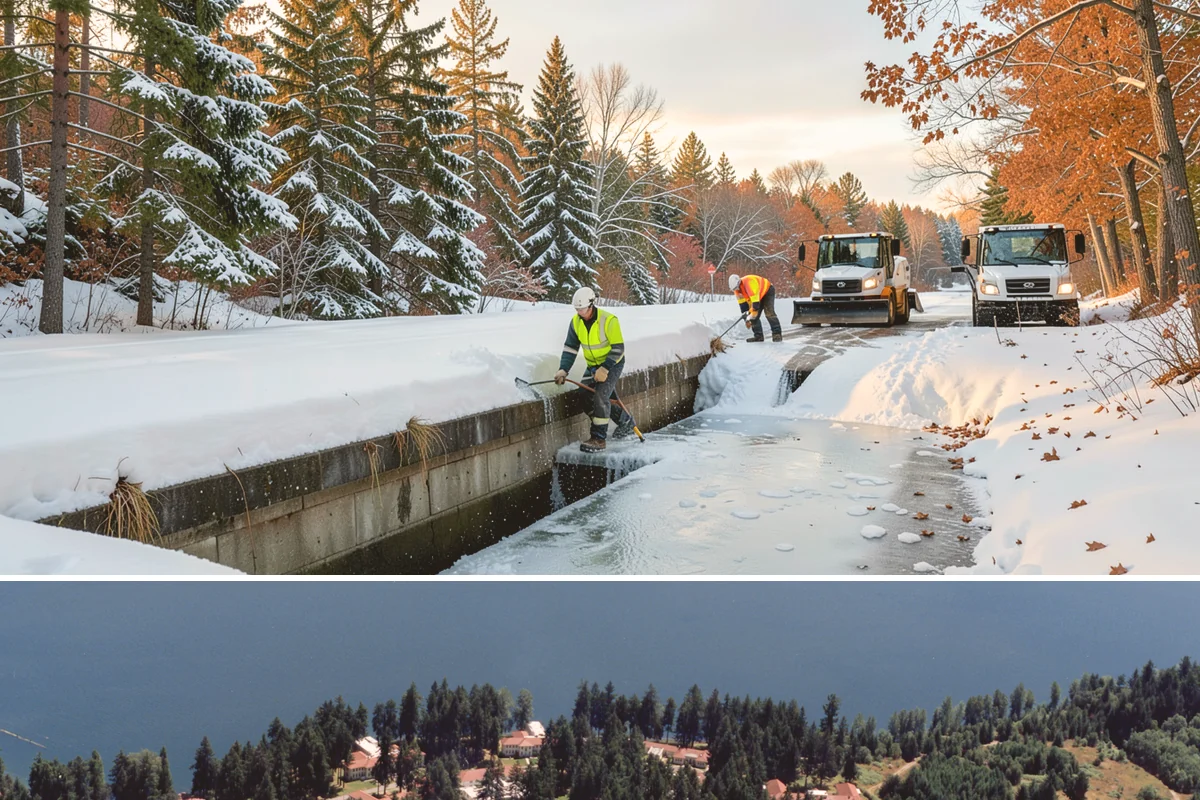 Self-Storage Facility Sidewalk Clearing in Lakewood, Pierce County, WA - Self-storage demand holds from December through February, when shaded walks between buildings stay glazed after open areas clear.