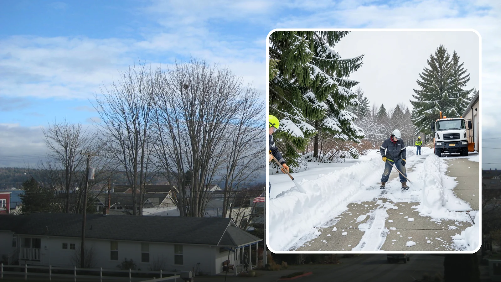 Self-Storage Facility Sidewalk Clearing in Langley, Island County, WA - Access-walk clearing for Western Washington self-storage facilities, keeping office entries, keypad approaches, and unit-row...