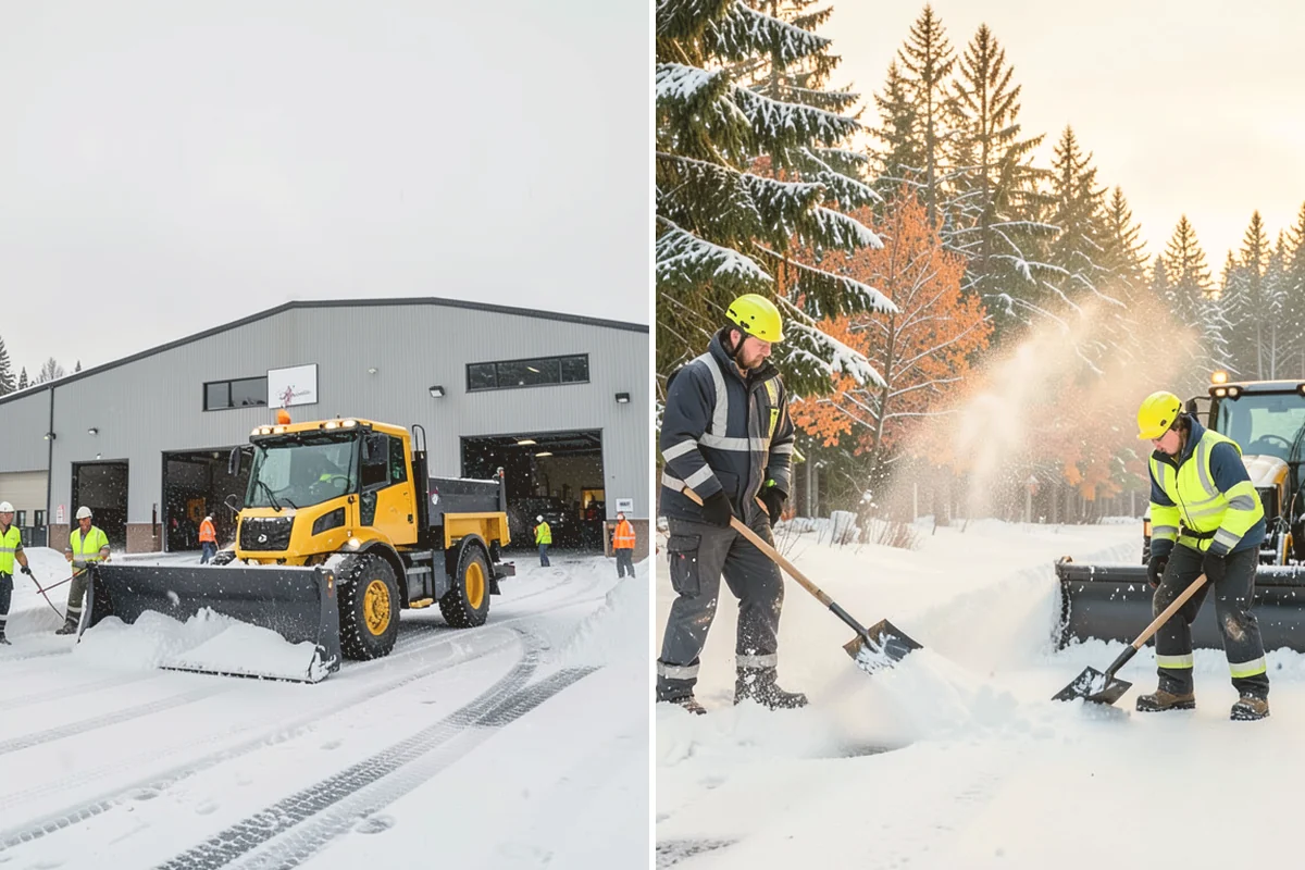 Self-Storage Facility Sidewalk Clearing in Langley, Island County, WA - Clear the office entrance and gate keypad approach first