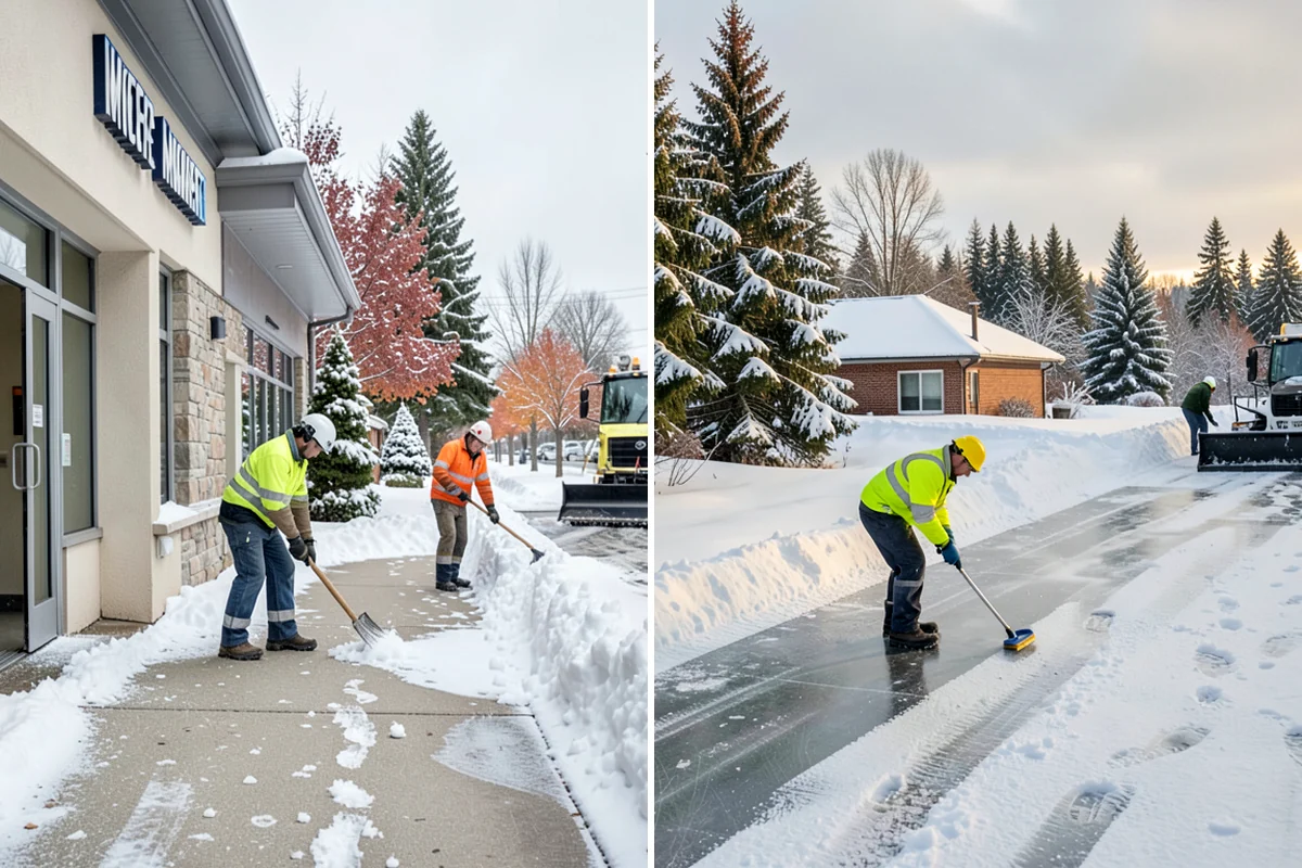Self-Storage Facility Sidewalk Clearing in Lyman, Skagit County, WA - Clear the office entrance and gate keypad approach first