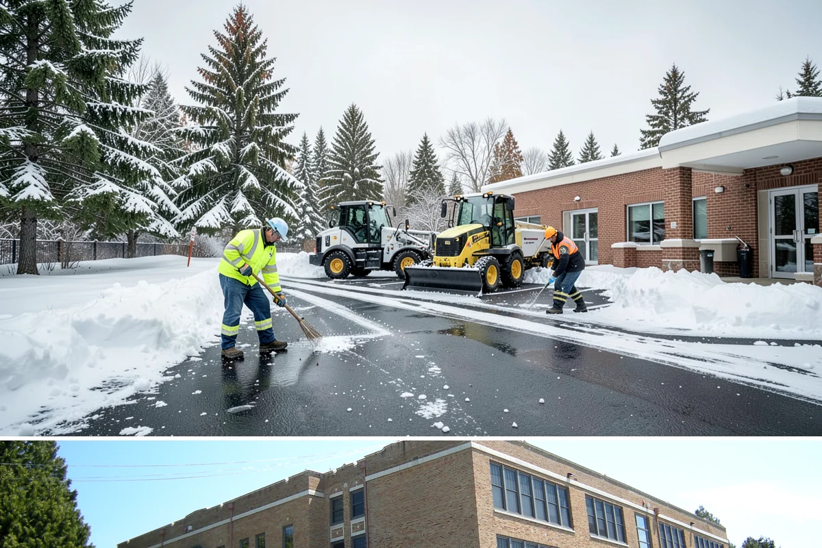 Self-Storage Facility Sidewalk Clearing in Maple Valley, King County, WA - Self-storage demand holds from December through February, when shaded walks between buildings stay glazed after open areas clear.