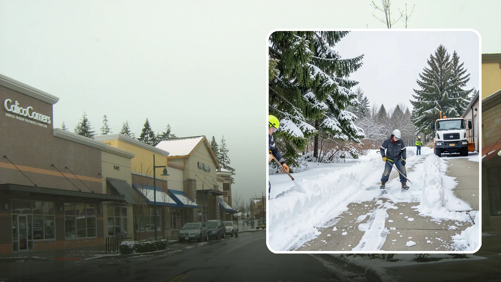 Self-Storage Facility Sidewalk Clearing in Mill Creek, Snohomish County, WA - Access-walk clearing for Western Washington self-storage facilities, keeping office entries, keypad approaches, and unit-row...