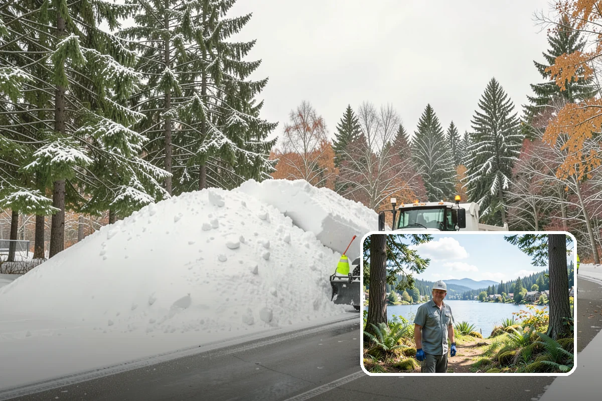 Self-Storage Facility Sidewalk Clearing in Milton, King County, WA - Office, gate, and unit-row walks kept passable for customers