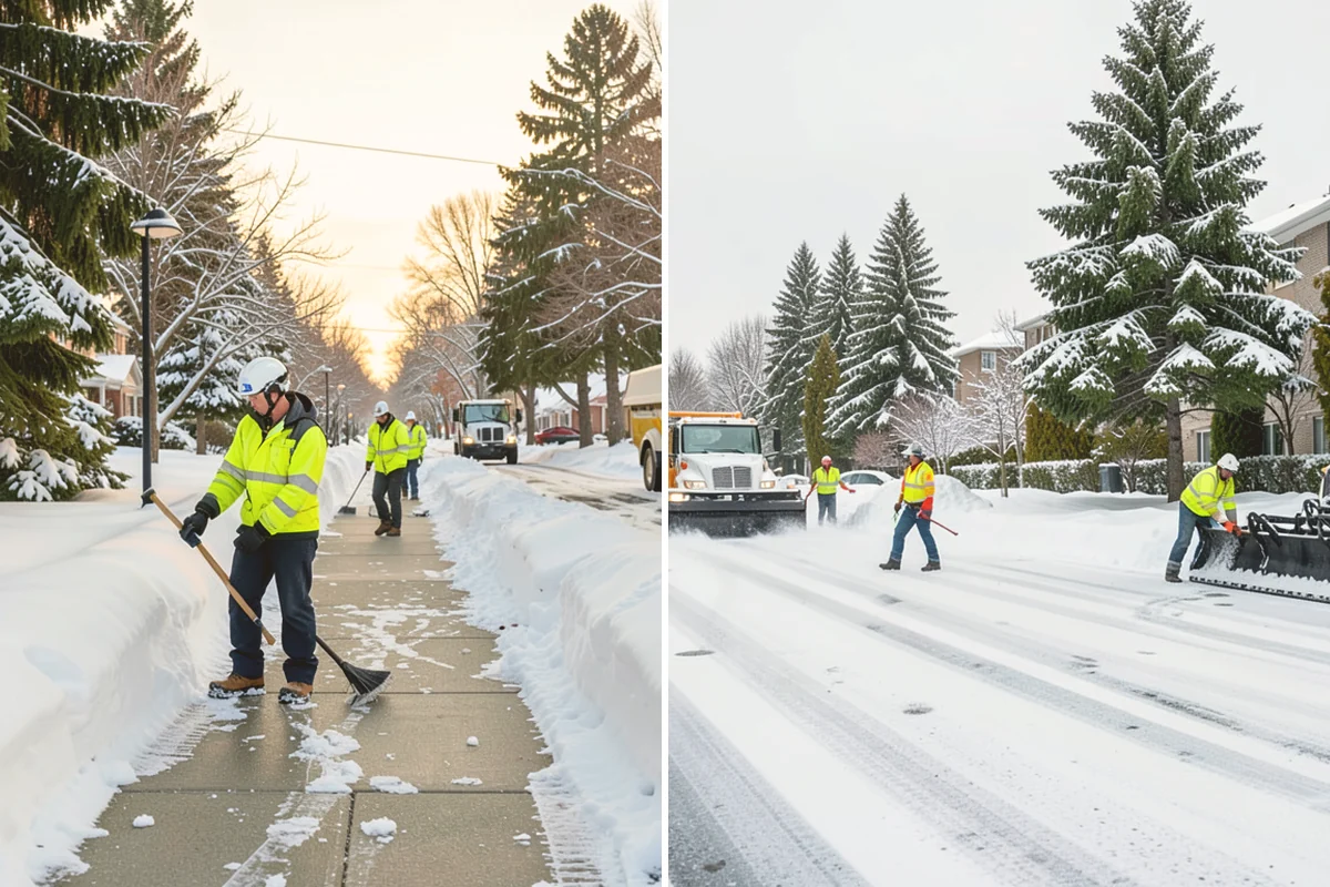 Self-Storage Facility Sidewalk Clearing in Milton, King County, WA - Clear the office entrance and gate keypad approach first