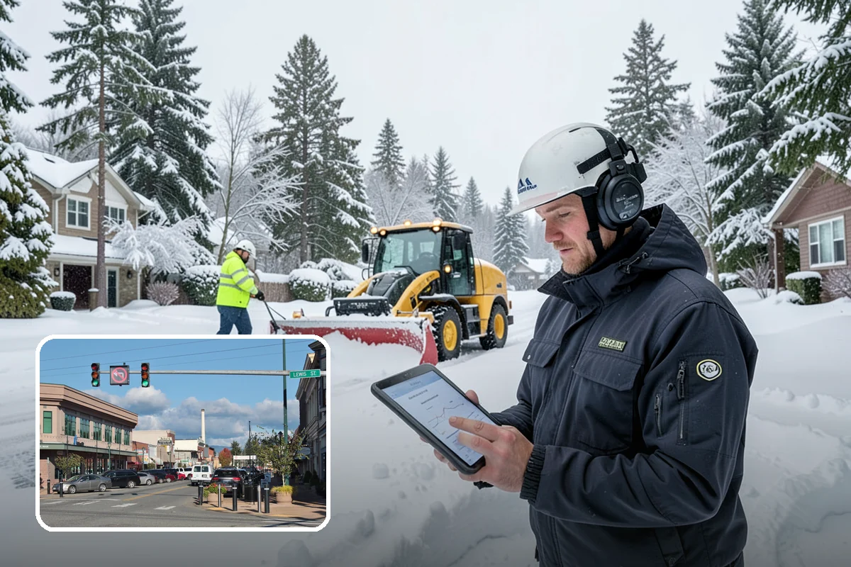 Self-Storage Facility Sidewalk Clearing in Monroe, Snohomish County, WA - Office, gate, and unit-row walks kept passable for customers