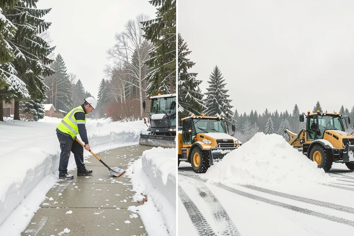 Self-Storage Facility Sidewalk Clearing in Mount Vernon, Skagit County, WA - Clear the office entrance and gate keypad approach first