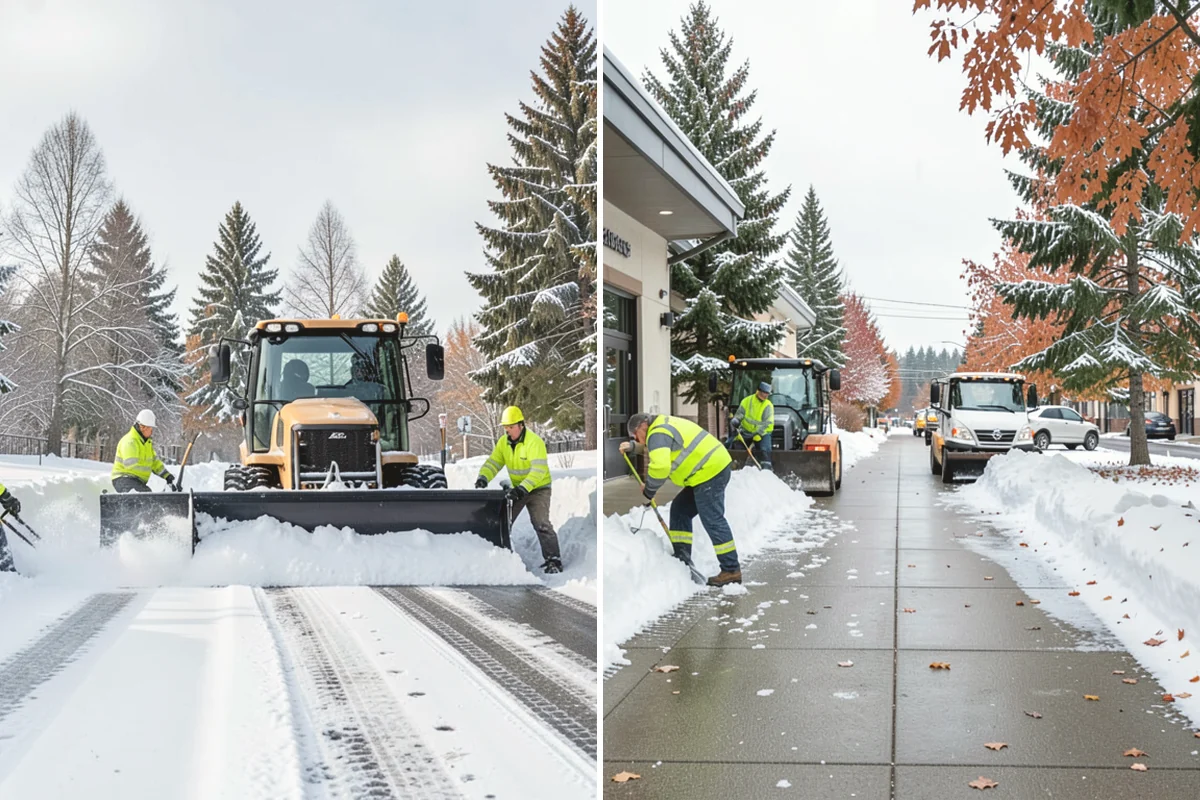 Self-Storage Facility Sidewalk Clearing in Mukilteo, Snohomish County, WA - Clear the office entrance and gate keypad approach first