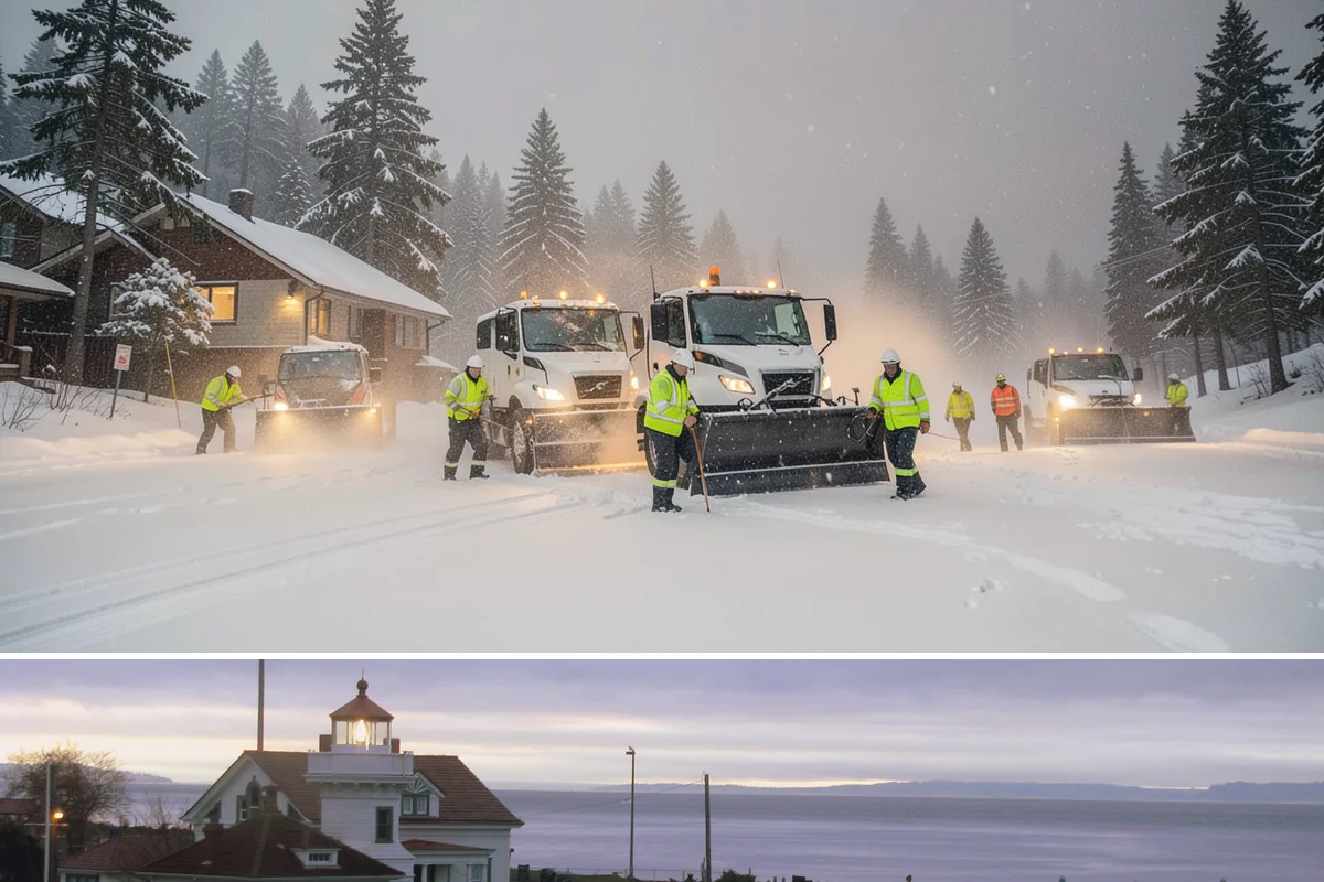 Self-Storage Facility Sidewalk Clearing in Mukilteo, Snohomish County, WA - Self-storage demand holds from December through February, when shaded walks between buildings stay glazed after open areas clear.