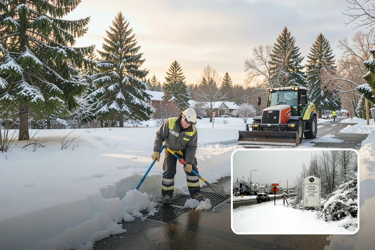 Self-Storage Facility Sidewalk Clearing in Newcastle, King County, WA - Office, gate, and unit-row walks kept passable for customers