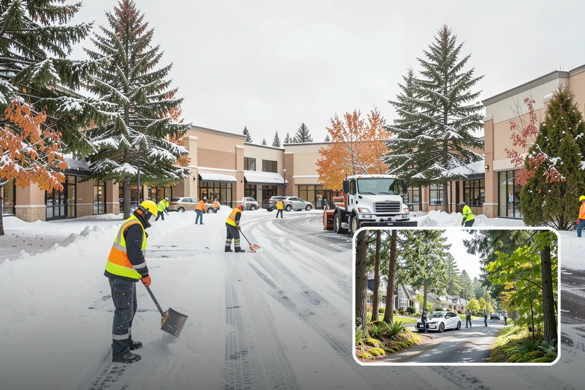 Self-Storage Facility Sidewalk Clearing in Normandy Park, King County, WA - Office, gate, and unit-row walks kept passable for customers