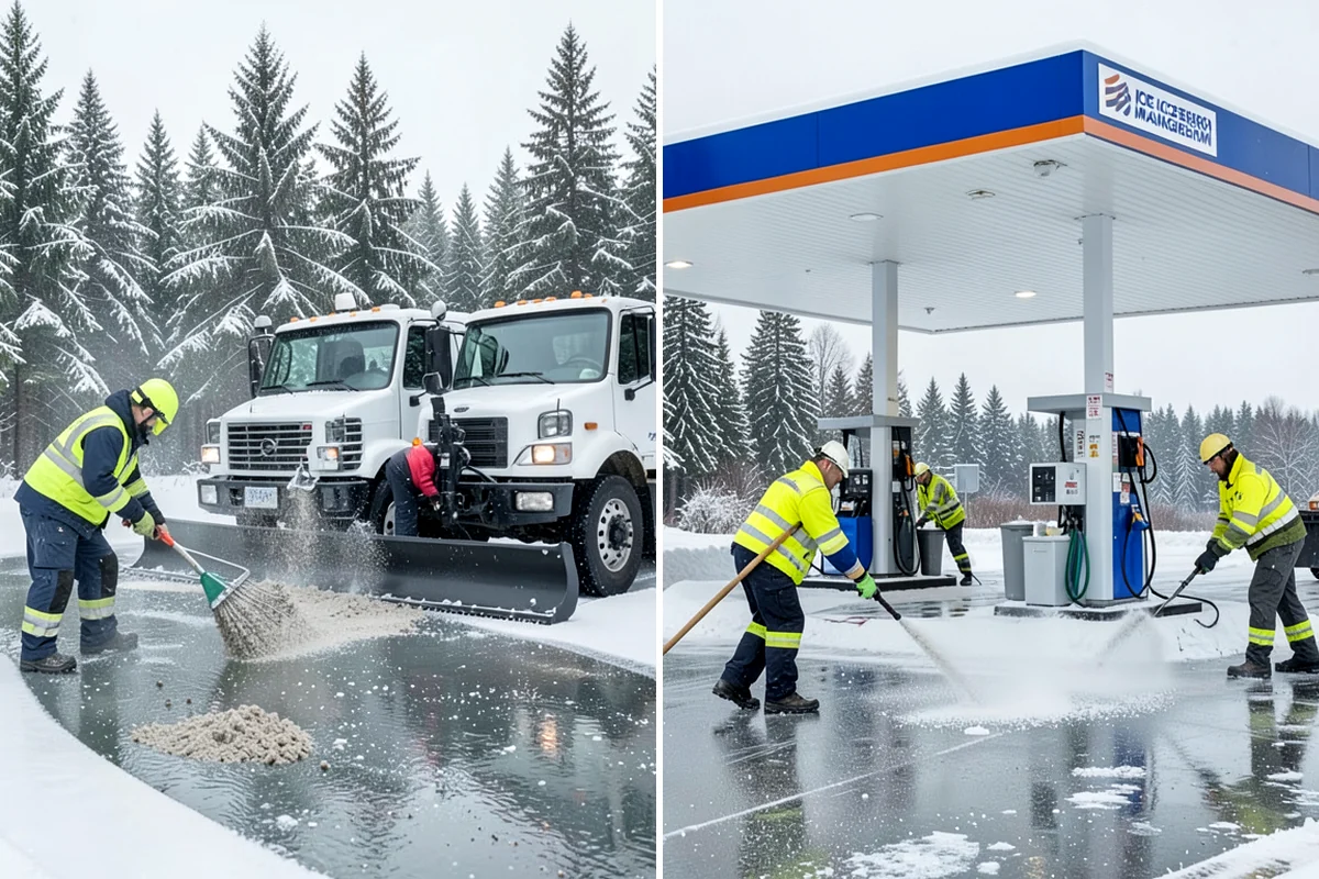 Self-Storage Facility Sidewalk Clearing in Normandy Park, King County, WA - Clear the office entrance and gate keypad approach first
