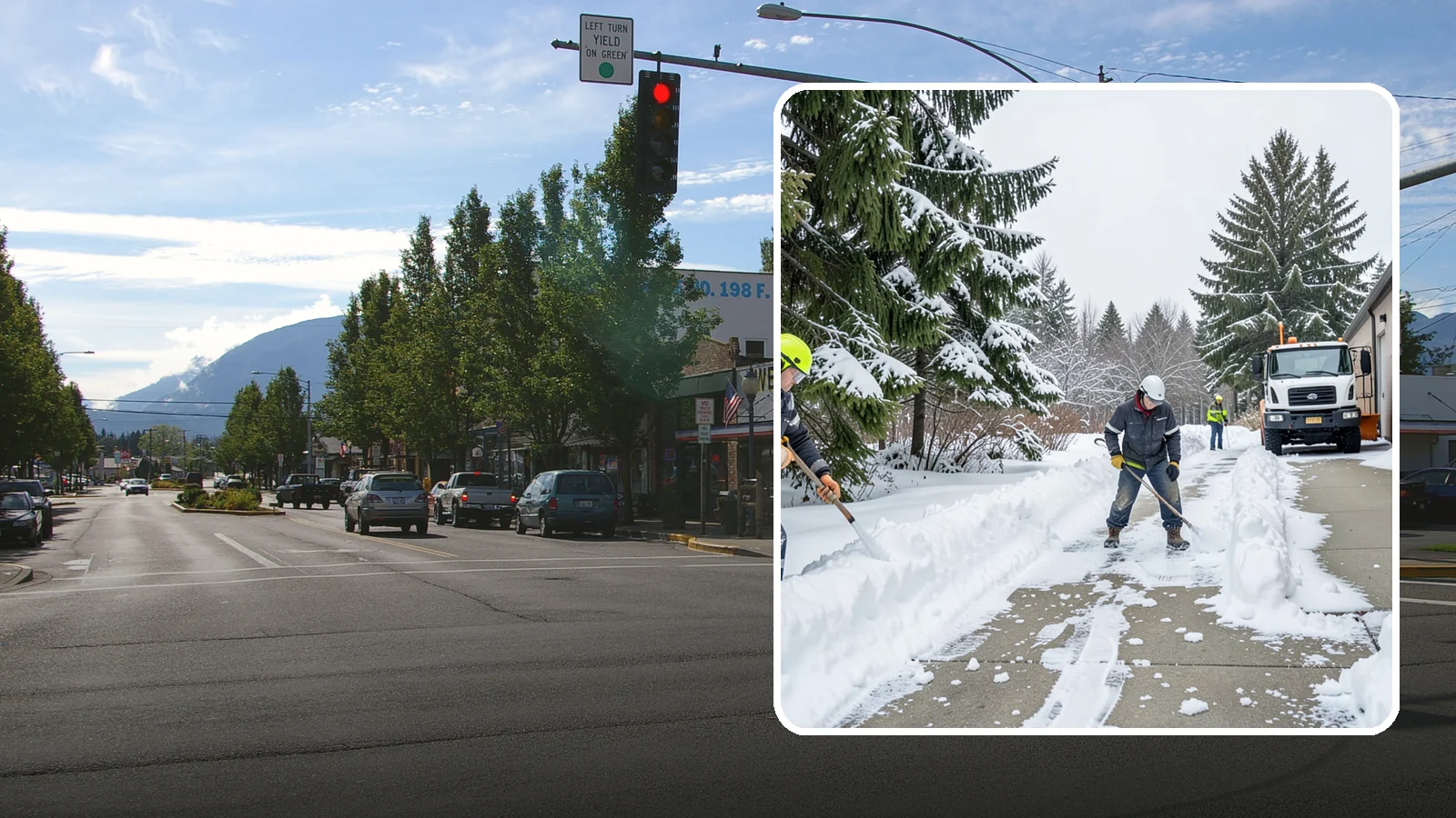 Self-Storage Facility Sidewalk Clearing in North Bend, King County, WA - Access-walk clearing for Western Washington self-storage facilities, keeping office entries, keypad approaches, and unit-row...