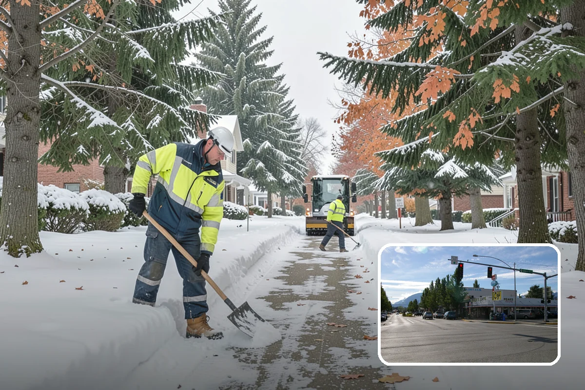 Self-Storage Facility Sidewalk Clearing in North Bend, King County, WA - Office, gate, and unit-row walks kept passable for customers