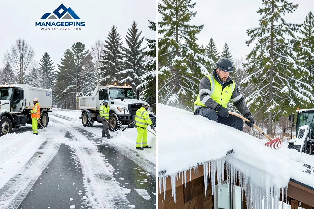 Self-Storage Facility Sidewalk Clearing in Pacific, King County, WA - Clear the office entrance and gate keypad approach first