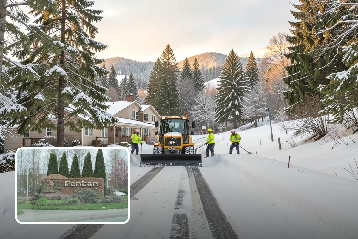 Self-Storage Facility Sidewalk Clearing in Renton, King County, WA - Office, gate, and unit-row walks kept passable for customers