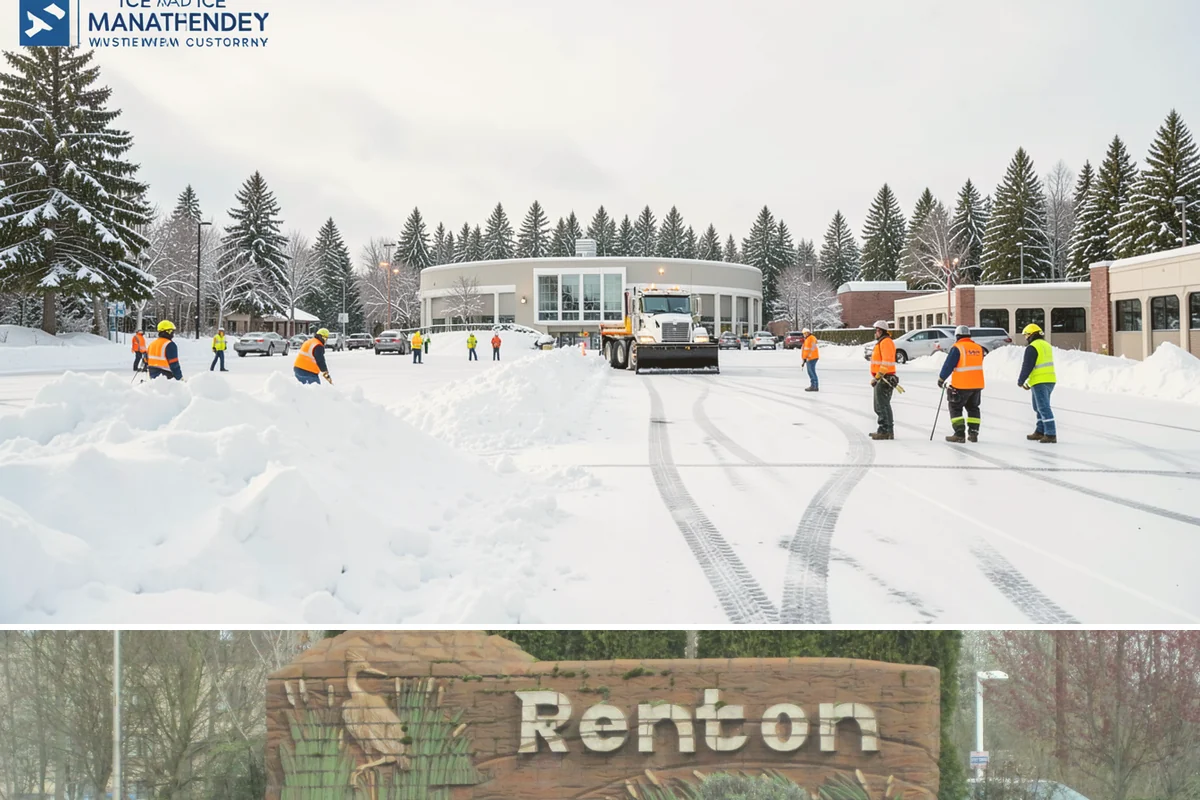 Self-Storage Facility Sidewalk Clearing in Renton, King County, WA - Self-storage demand holds from December through February, when shaded walks between buildings stay glazed after open areas clear.