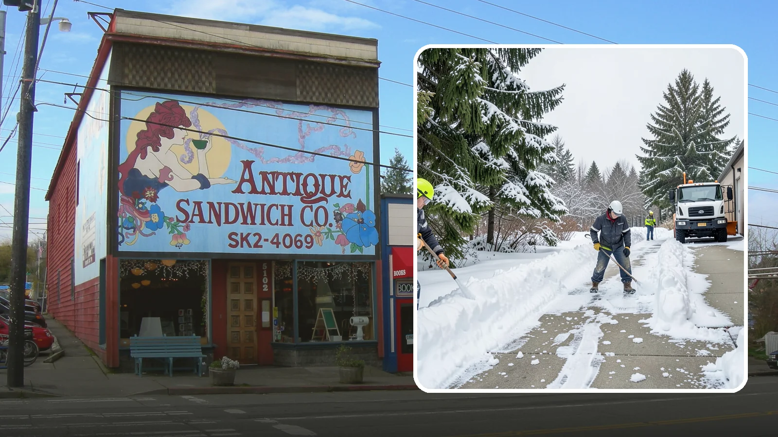 Self-Storage Facility Sidewalk Clearing in Ruston, Pierce County, WA - Access-walk clearing for Western Washington self-storage facilities, keeping office entries, keypad approaches, and unit-row...