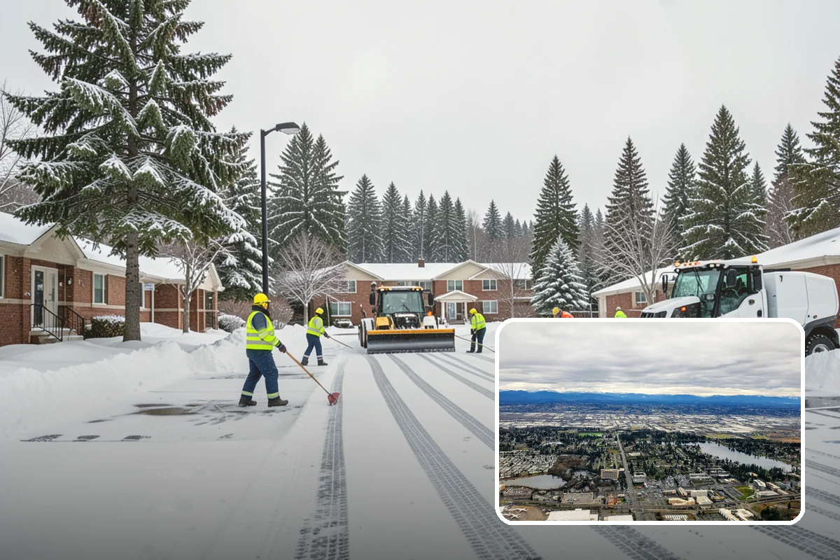Self-Storage Facility Sidewalk Clearing in SeaTac, King County, WA - Office, gate, and unit-row walks kept passable for customers