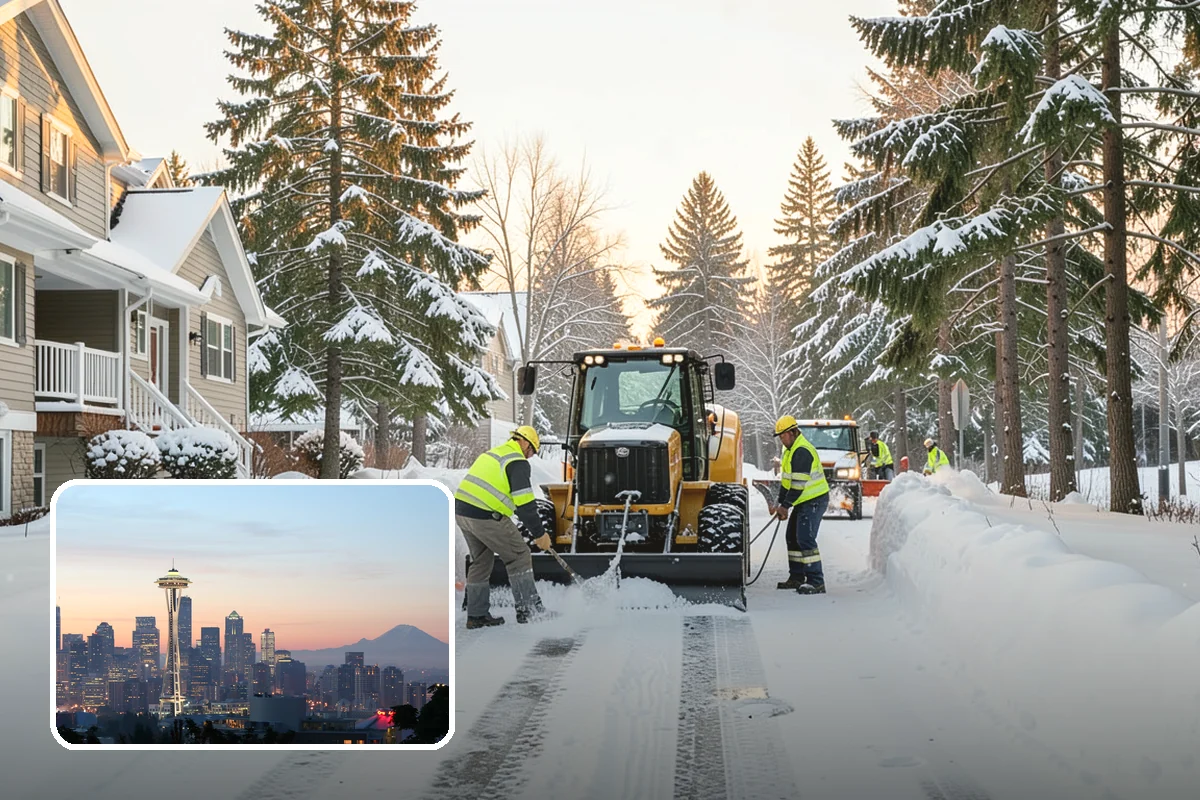 Self-Storage Facility Sidewalk Clearing in Seattle, King County, WA - Office, gate, and unit-row walks kept passable for customers