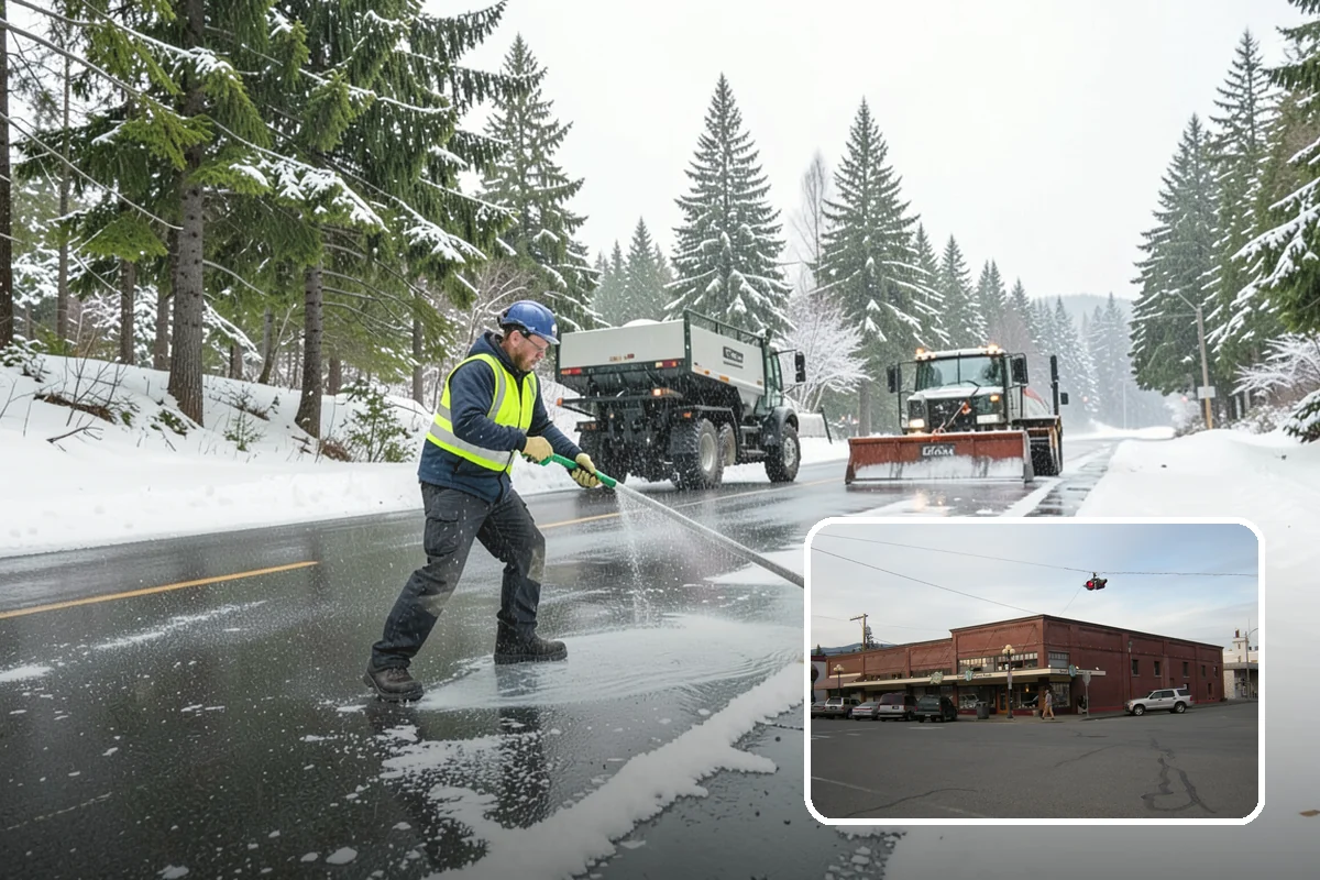 Self-Storage Facility Sidewalk Clearing in Sedro-Woolley, Skagit County, WA - Office, gate, and unit-row walks kept passable for customers