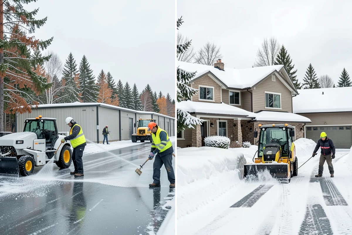 Self-Storage Facility Sidewalk Clearing in Sedro-Woolley, Skagit County, WA - Clear the office entrance and gate keypad approach first