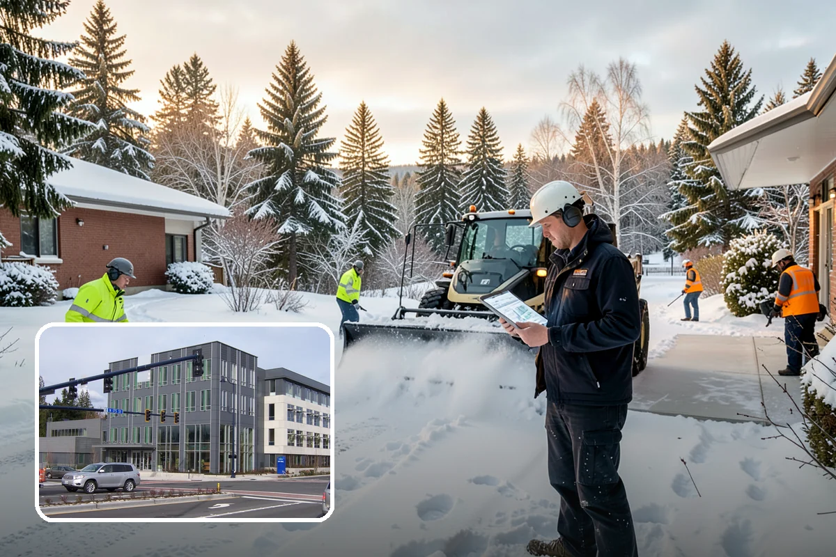 Self-Storage Facility Sidewalk Clearing in Shoreline, King County, WA - Office, gate, and unit-row walks kept passable for customers