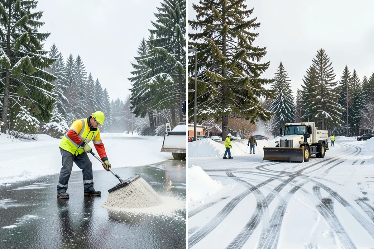 Self-Storage Facility Sidewalk Clearing in Snoqualmie, King County, WA - Clear the office entrance and gate keypad approach first