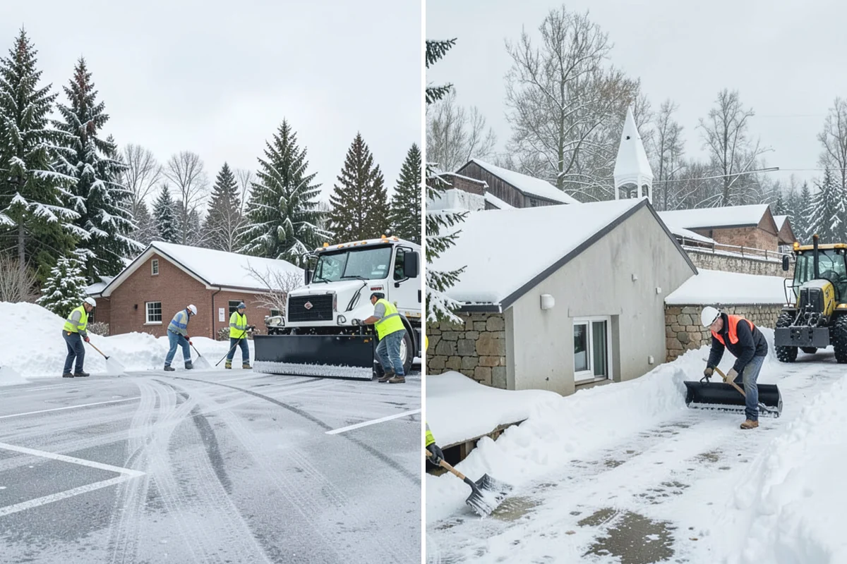 Self-Storage Facility Sidewalk Clearing in South Prairie, Pierce County, WA - Clear the office entrance and gate keypad approach first
