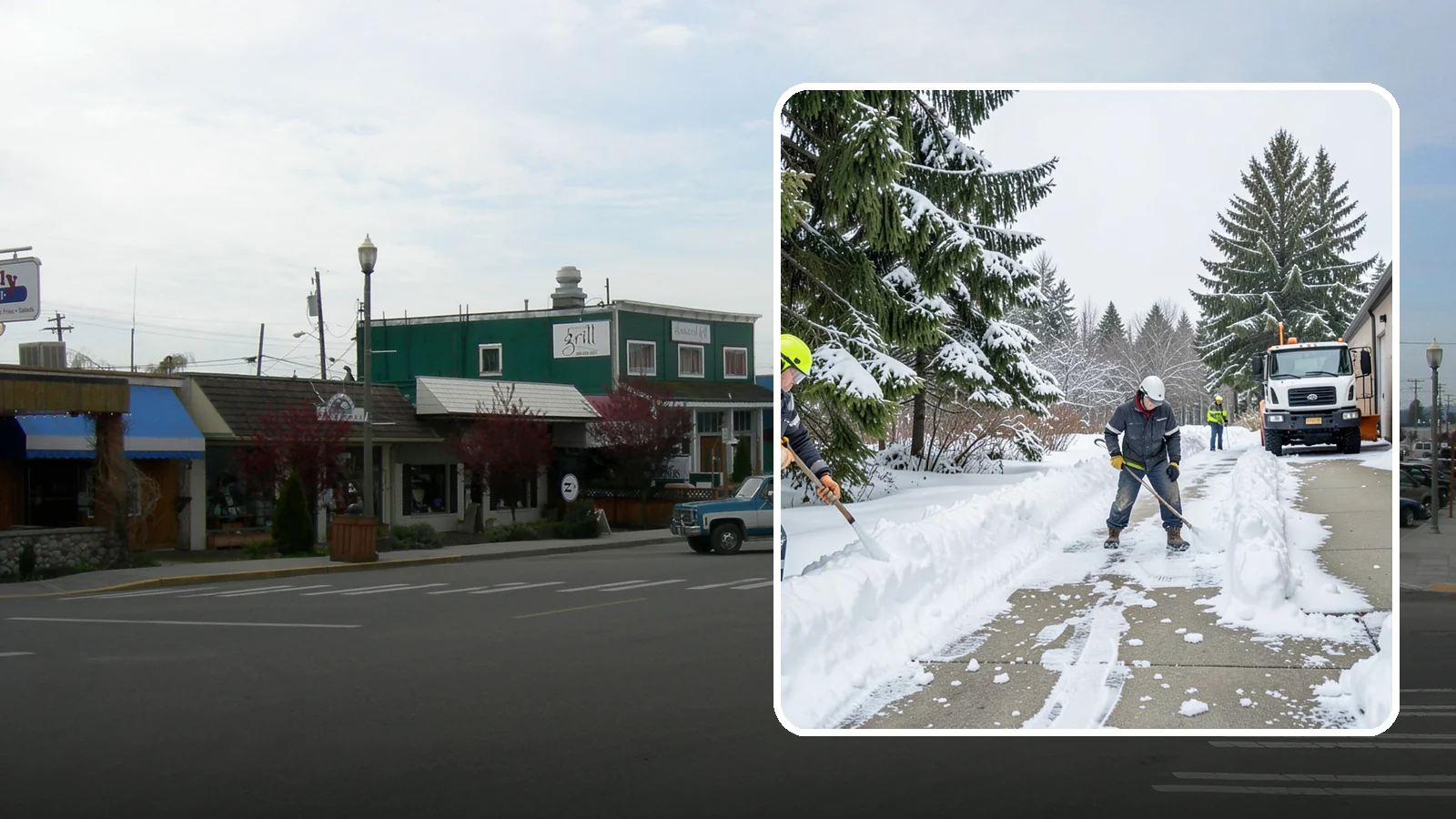 Self-Storage Facility Sidewalk Clearing in Stanwood, Snohomish County, WA - Access-walk clearing for Western Washington self-storage facilities, keeping office entries, keypad approaches, and unit-row...
