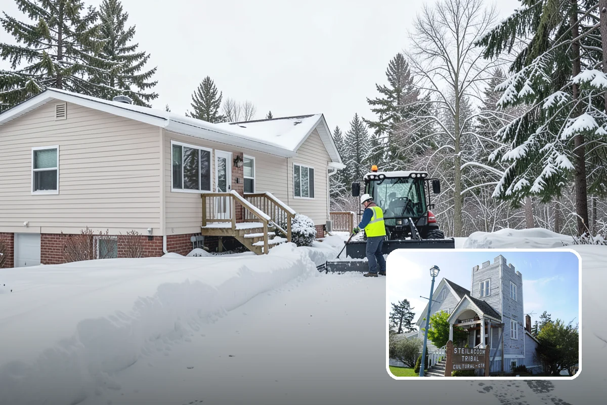 Self-Storage Facility Sidewalk Clearing in Steilacoom, Pierce County, WA - Office, gate, and unit-row walks kept passable for customers