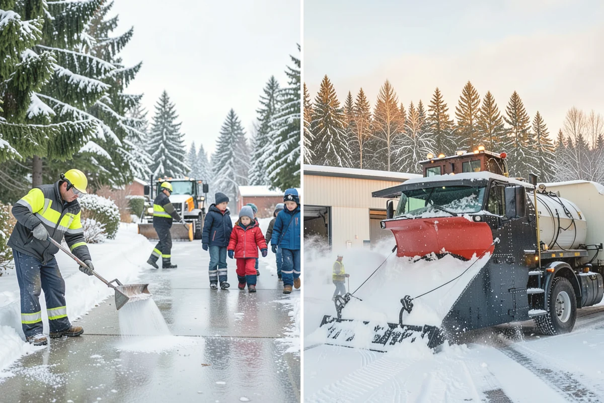 Self-Storage Facility Sidewalk Clearing in Tukwila, King County, WA - Clear the office entrance and gate keypad approach first