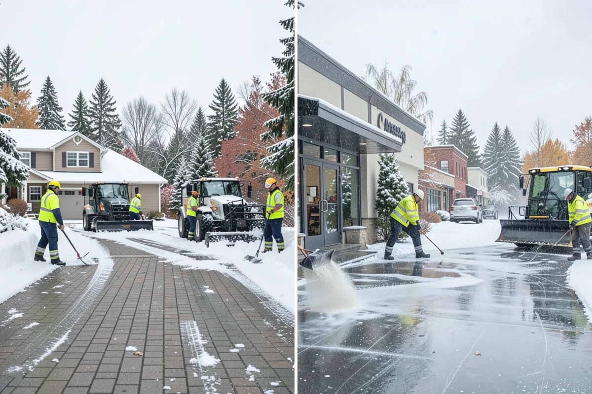 Self-Storage Facility Sidewalk Clearing in Wilkeson, Pierce County, WA - Clear the office entrance and gate keypad approach first
