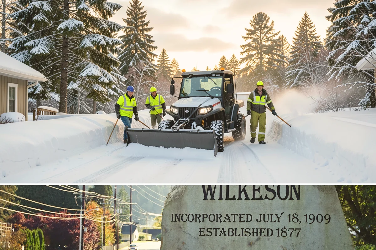 Self-Storage Facility Sidewalk Clearing in Wilkeson, Pierce County, WA - Self-storage demand holds from December through February, when shaded walks between buildings stay glazed after open areas clear.