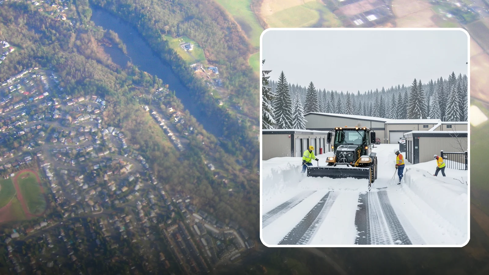 Self-Storage Facility Snow Plowing in Algona, King County, WA - We plow self-storage drive aisles and gate approaches so customers reach their units and access stays open through a storm.