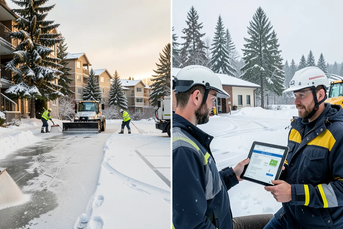 Self-Storage Facility Snow Plowing in Arlington, Snohomish County, WA - Map the drive aisles, gates, and office parking with facility staff