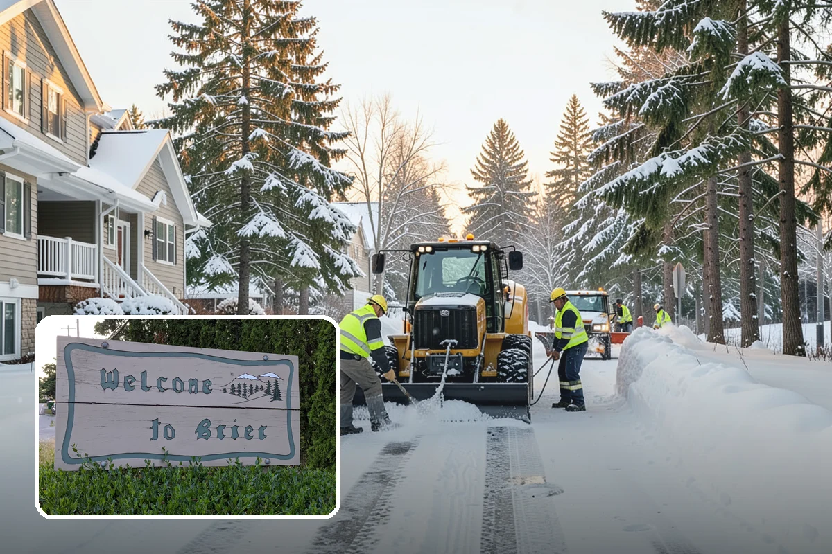 Self-Storage Facility Snow Plowing in Brier, Snohomish County, WA - Narrow drive aisles cleared wide enough for trucks and trailers
