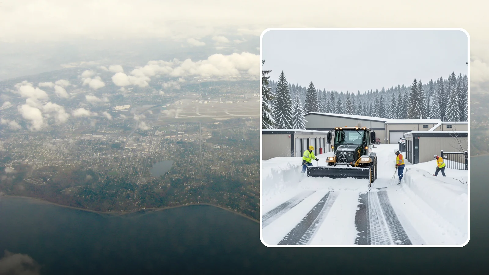 Self-Storage Facility Snow Plowing in Burien, King County, WA - We plow self-storage drive aisles and gate approaches so customers reach their units and access stays open through a storm.