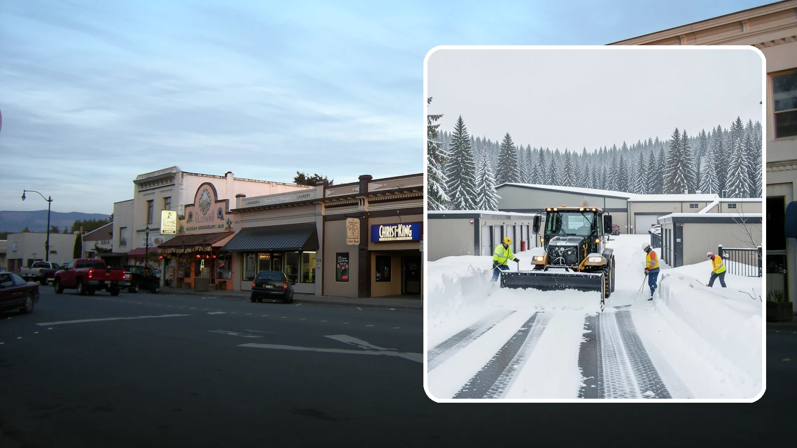 Self-Storage Facility Snow Plowing in Burlington, Skagit County, WA - We plow self-storage drive aisles and gate approaches so customers reach their units and access stays open through a storm.