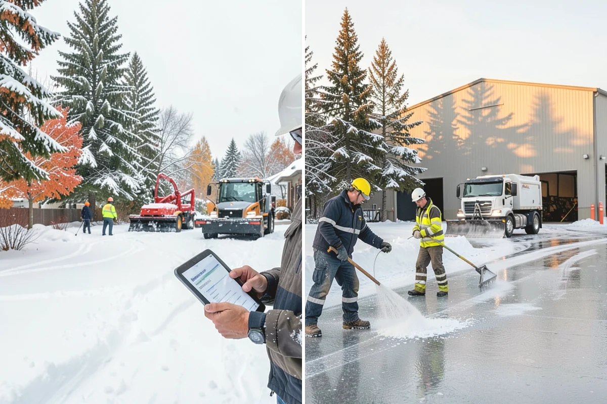 Self-Storage Facility Snow Plowing in Carnation, King County, WA - Map the drive aisles, gates, and office parking with facility staff