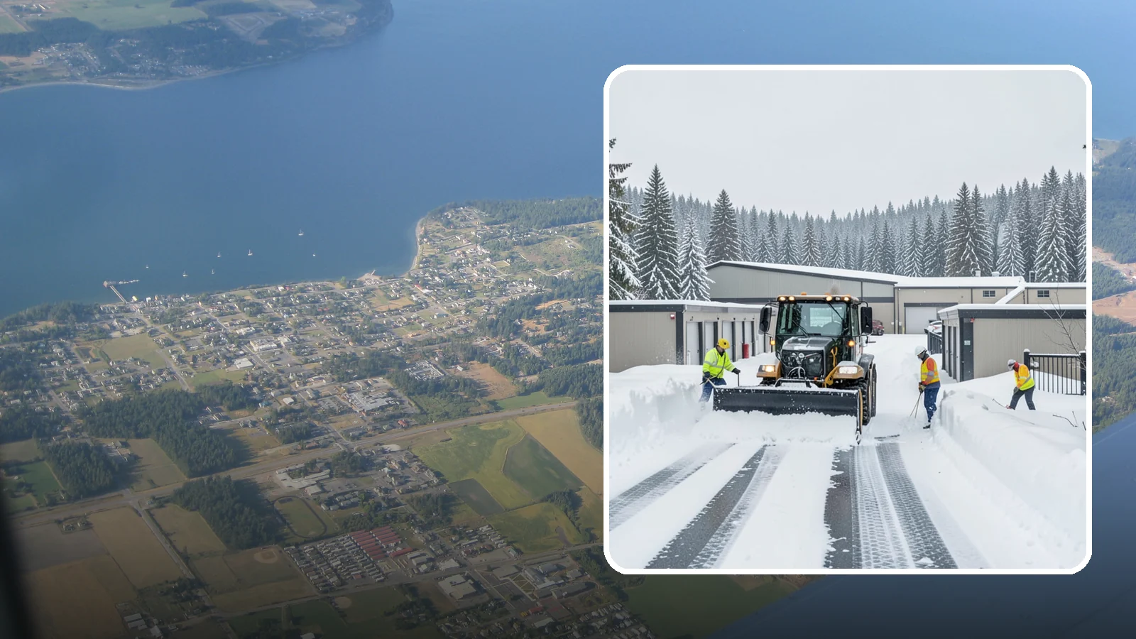 Self-Storage Facility Snow Plowing in Coupeville, Island County, WA - We plow self-storage drive aisles and gate approaches so customers reach their units and access stays open through a storm.