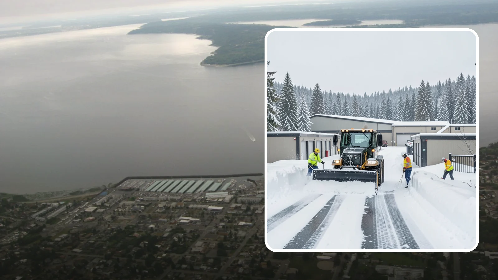 Self-Storage Facility Snow Plowing in Des Moines, King County, WA - We plow self-storage drive aisles and gate approaches so customers reach their units and access stays open through a storm.