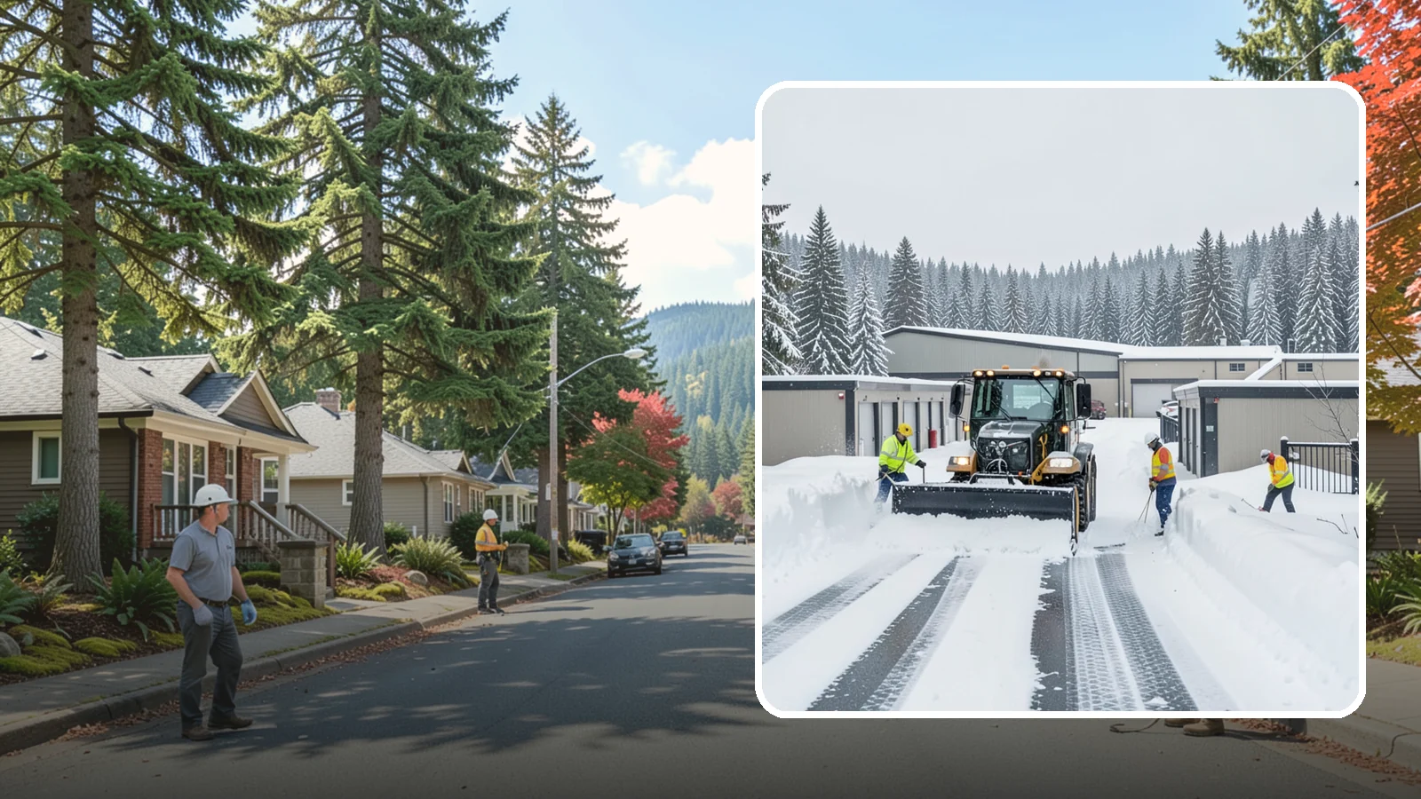 Self-Storage Facility Snow Plowing in Hunts Point, King County, WA - We plow self-storage drive aisles and gate approaches so customers reach their units and access stays open through a storm.