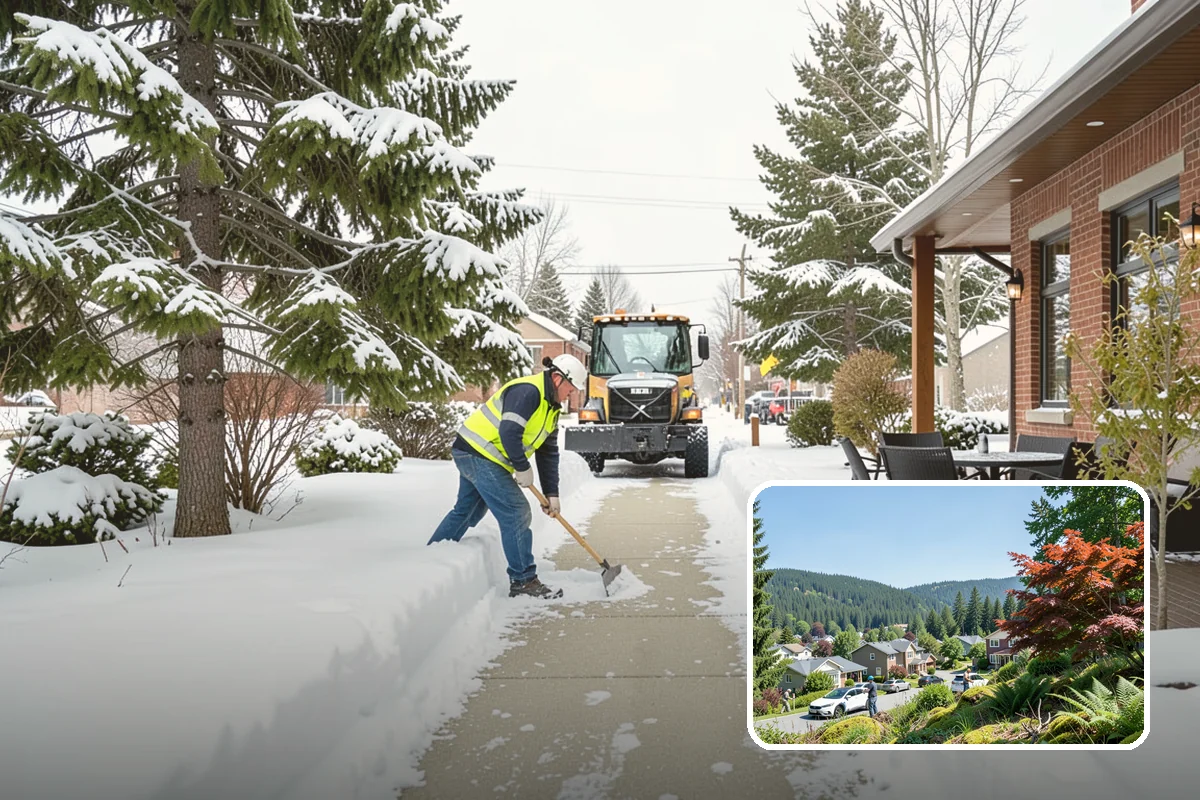 Self-Storage Facility Snow Plowing in Index, Snohomish County, WA - Narrow drive aisles cleared wide enough for trucks and trailers