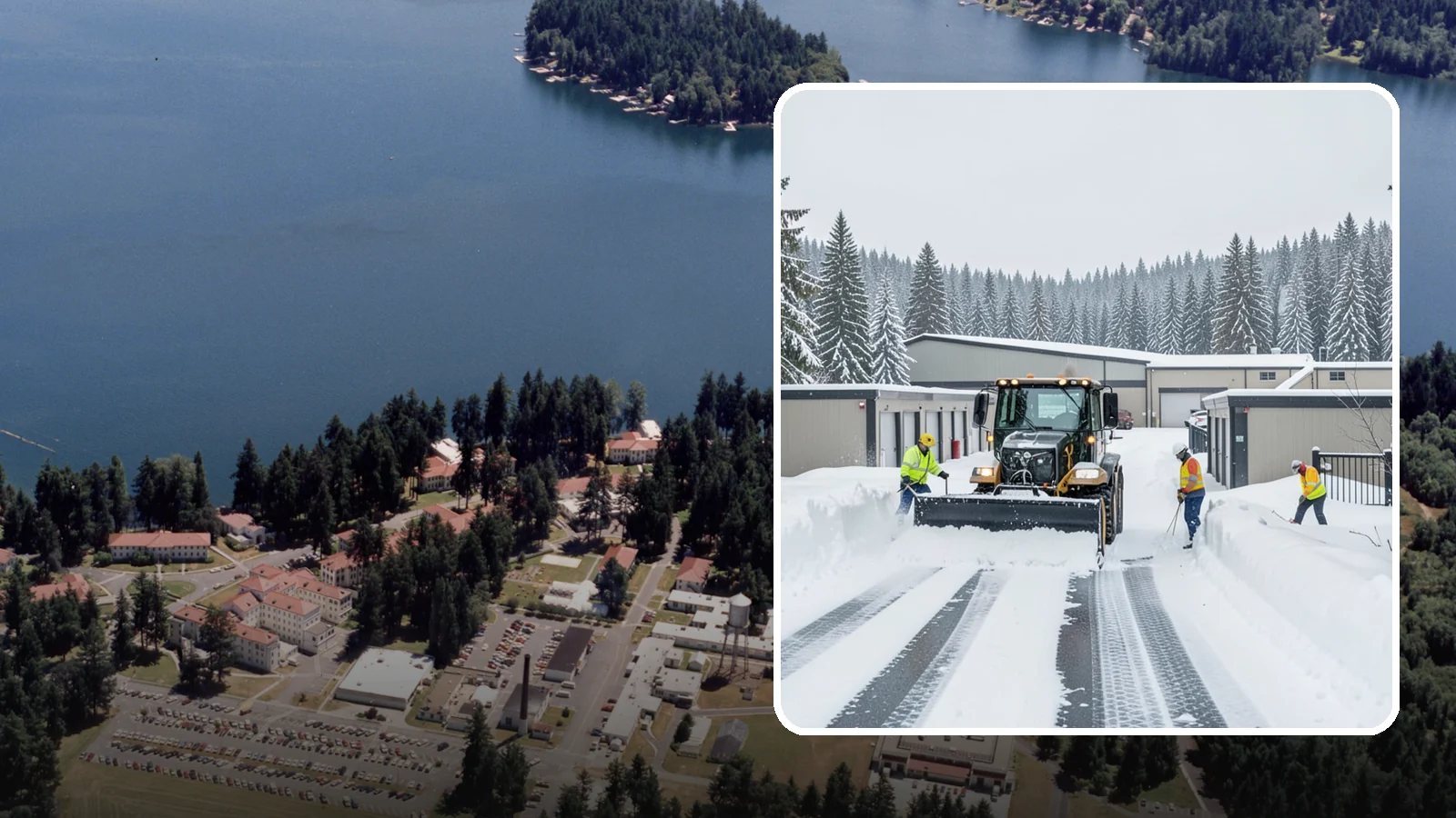 Self-Storage Facility Snow Plowing in Lakewood, Pierce County, WA - We plow self-storage drive aisles and gate approaches so customers reach their units and access stays open through a storm.