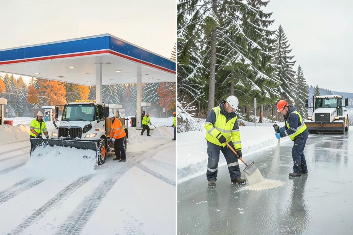 Self-Storage Facility Snow Plowing in Langley, Island County, WA - Map the drive aisles, gates, and office parking with facility staff