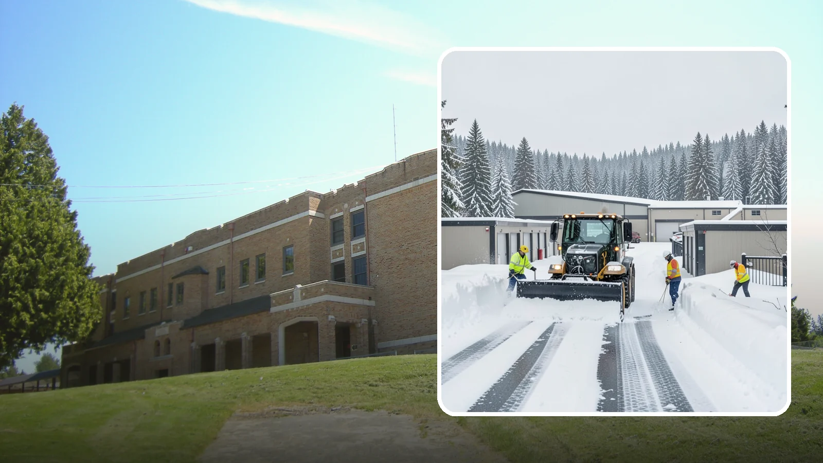 Self-Storage Facility Snow Plowing in Maple Valley, King County, WA - We plow self-storage drive aisles and gate approaches so customers reach their units and access stays open through a storm.