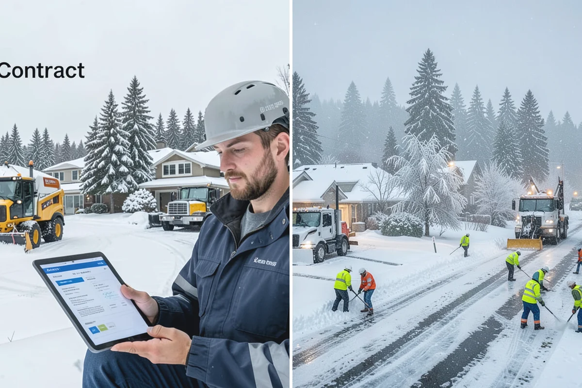 Self-Storage Facility Snow Plowing in Renton, King County, WA - Map the drive aisles, gates, and office parking with facility staff