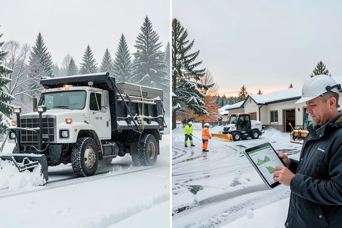 Self-Storage Facility Snow Plowing in SeaTac, King County, WA - Map the drive aisles, gates, and office parking with facility staff